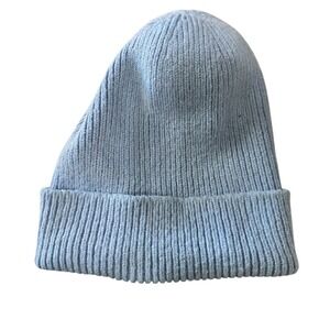 Club Monaco Light Blue Knit‎ ribbed Beanie wool alpaca One size